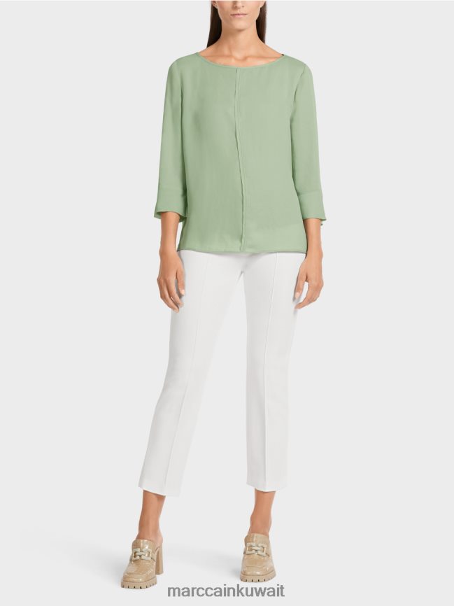 Marc Cain بلوزة بنمط بلوزة "إعادة التفكير معًا". LVN0D61012 ملابس مسحوق النعناع