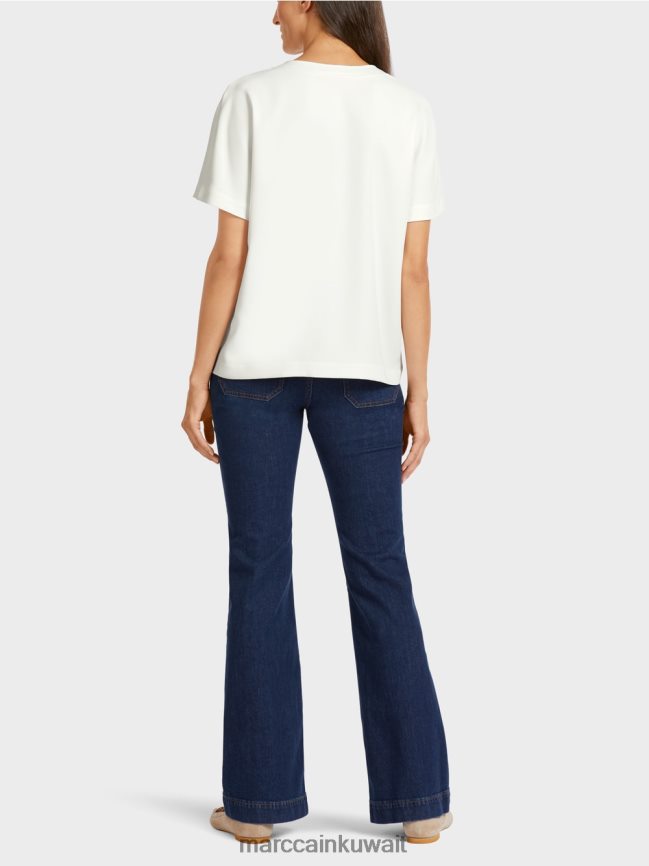 Marc Cain قمة كيمونو عادية LVN0D61015 ملابس أبيض مصفر