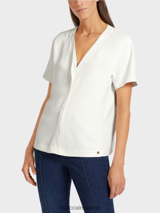 Marc Cain قمة كيمونو عادية LVN0D61015 ملابس أبيض مصفر