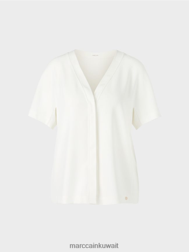 Marc Cain قمة كيمونو عادية LVN0D61015 ملابس أبيض مصفر