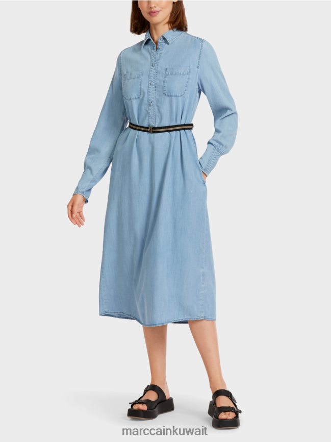 Marc Cain فستان "إعادة التفكير معًا". LVN0D6102 ملابس ازرق فاتح