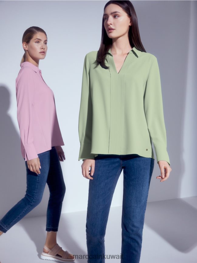 Marc Cain فستان تونيك مع ياقة بلوزة LVN0D61022 ملابس مسحوق النعناع