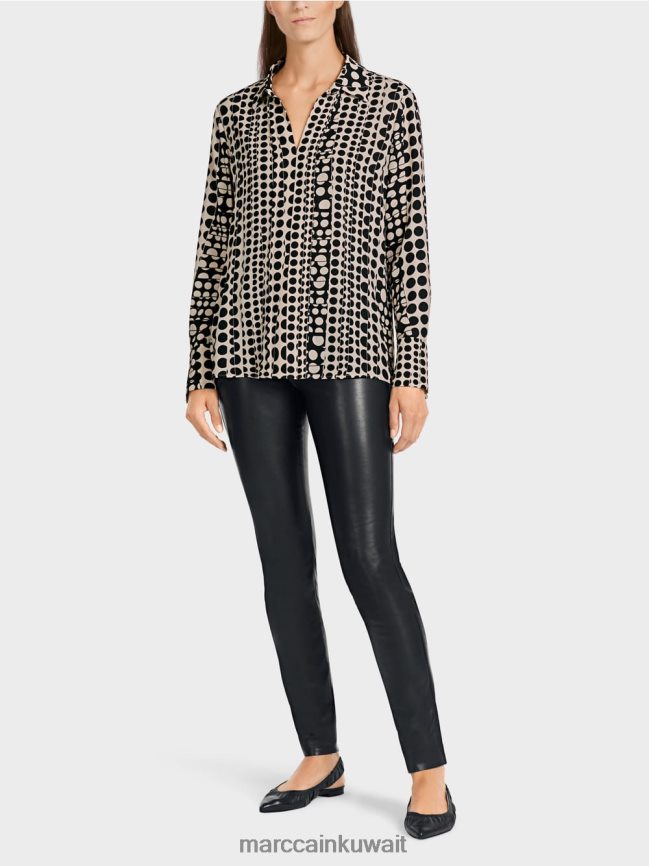 Marc Cain فستان تونيك بتصميم فني LVN0D61025 ملابس أسود