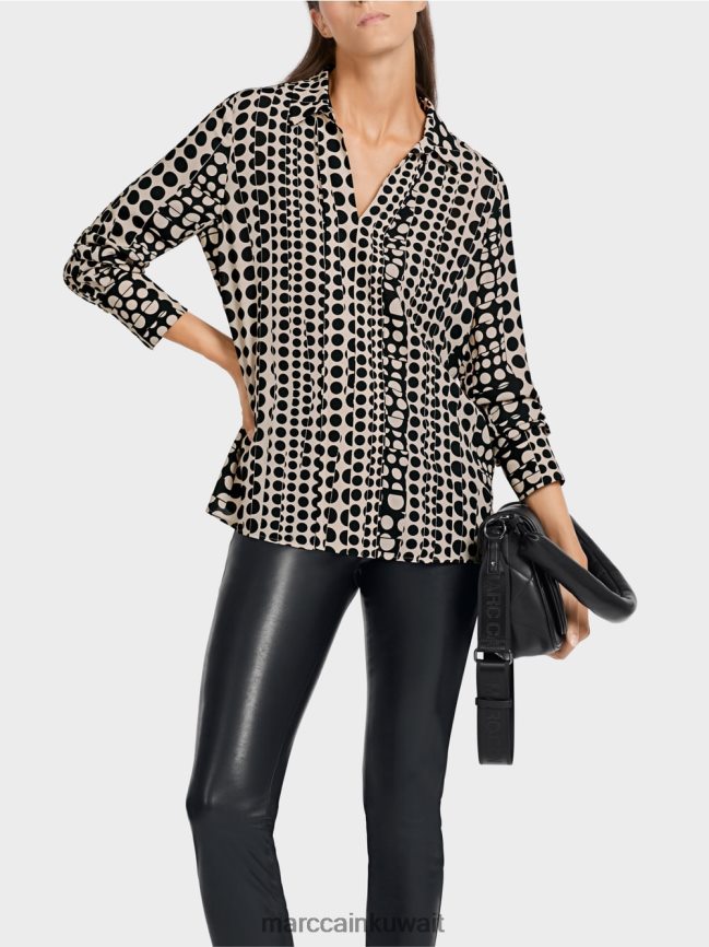 Marc Cain فستان تونيك بتصميم فني LVN0D61025 ملابس أسود