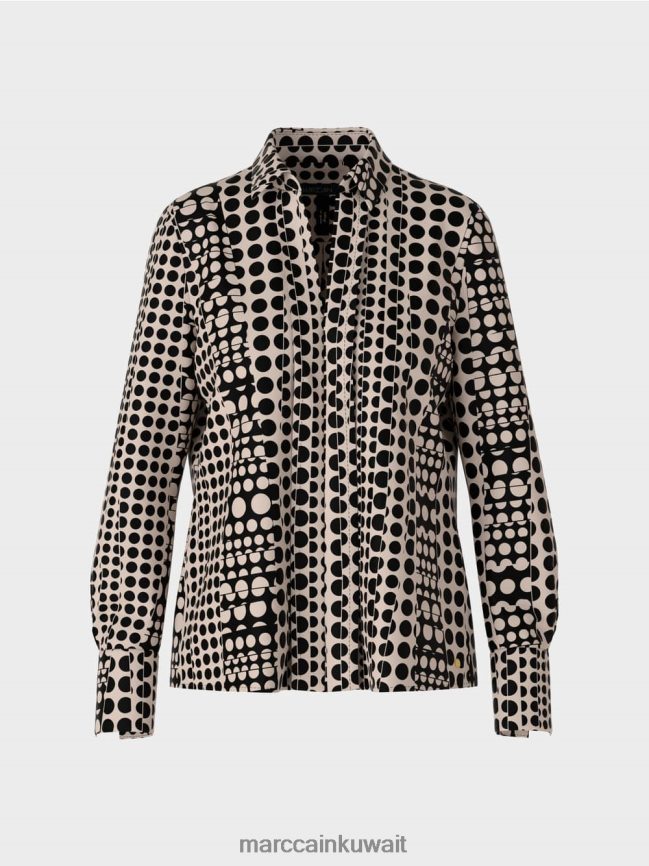 Marc Cain فستان تونيك بتصميم فني LVN0D61025 ملابس أسود