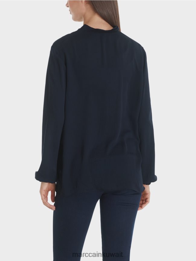 Marc Cain بلوزة واسعة LVN0D61029 ملابس منتصف الليل الأزرق