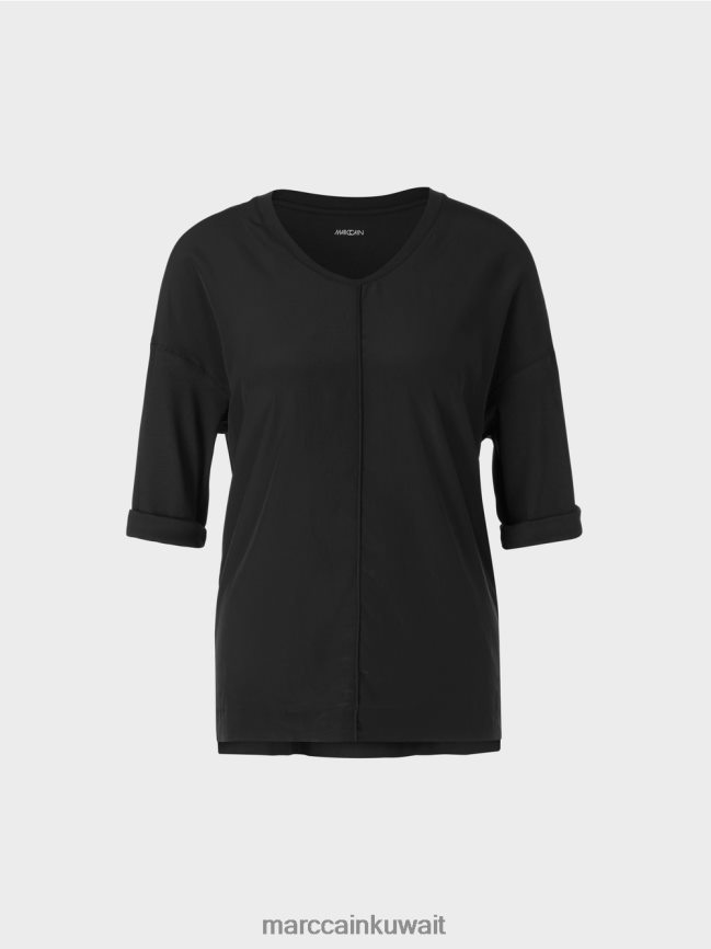 Marc Cain قميص بلوزة مصنوع من مزيج المواد LVN0D61031 ملابس أسود