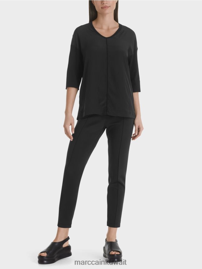 Marc Cain قميص بلوزة مصنوع من مزيج المواد LVN0D61031 ملابس أسود