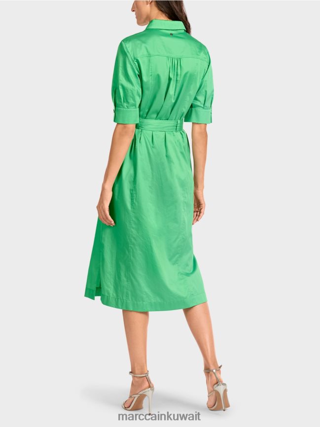 Marc Cain فستان قميص نسائي مع حزام LVN0D6103 ملابس اليشم مشرق