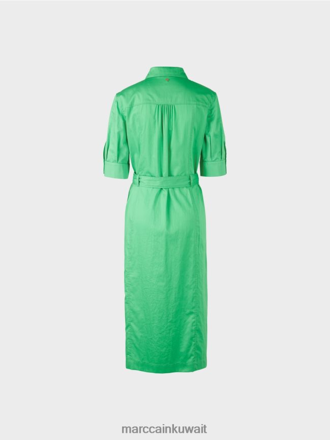 Marc Cain فستان قميص نسائي مع حزام LVN0D6103 ملابس اليشم مشرق