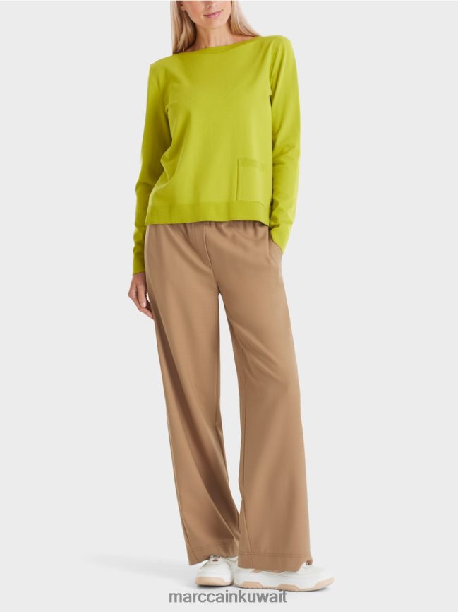 Marc Cain سترة "إعادة التفكير معًا". LVN0D61042 ملابس زيتون أخضر ساطع