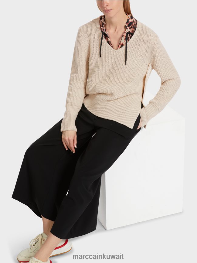 Marc Cain سترة صوف محبوكة في ألمانيا LVN0D61046 ملابس حليب اللوز