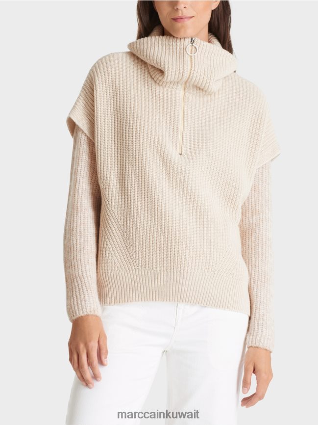 Marc Cain سترة بلا أكمام محبوكة في ألمانيا LVN0D61049 ملابس حليب اللوز