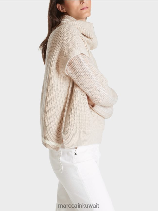 Marc Cain سترة بلا أكمام محبوكة في ألمانيا LVN0D61049 ملابس حليب اللوز