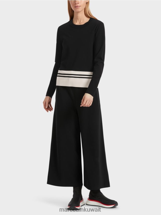 Marc Cain سترة صوفية "إعادة التفكير معًا". LVN0D61052 ملابس اسود و ابيض