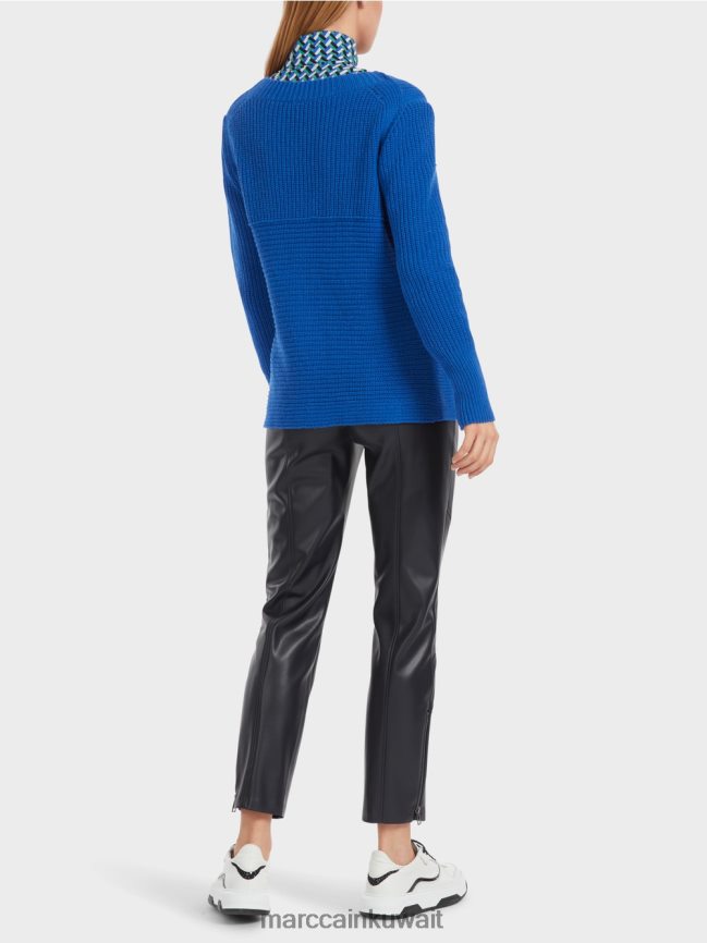 Marc Cain سترة صوف محبوكة في ألمانيا LVN0D61059 ملابس الأزرق الملكي الساطع