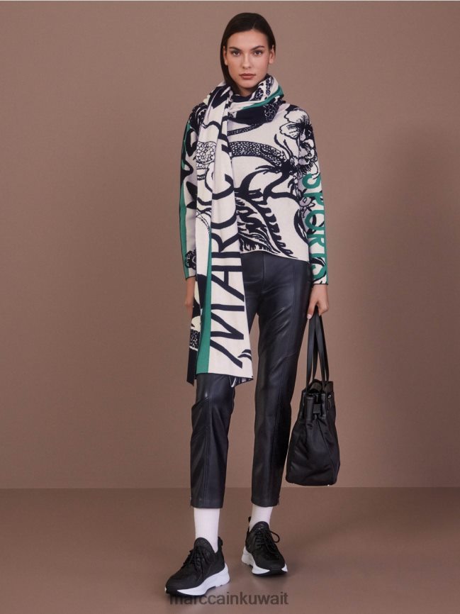 Marc Cain سترة محبوكة بتصميم كامل LVN0D61061 ملابس اللوز زهر