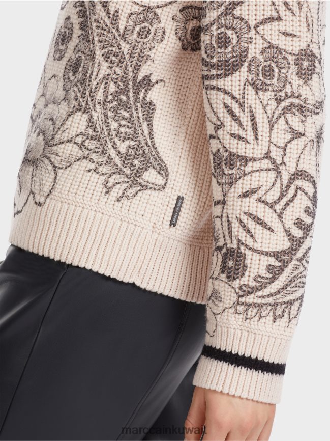 Marc Cain سترة بطبعة - محبوكة في ألمانيا LVN0D61063 ملابس اللوز زهر