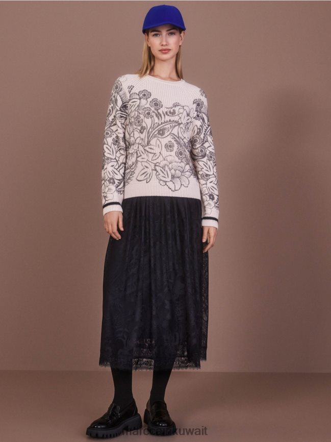 Marc Cain سترة بطبعة - محبوكة في ألمانيا LVN0D61063 ملابس اللوز زهر