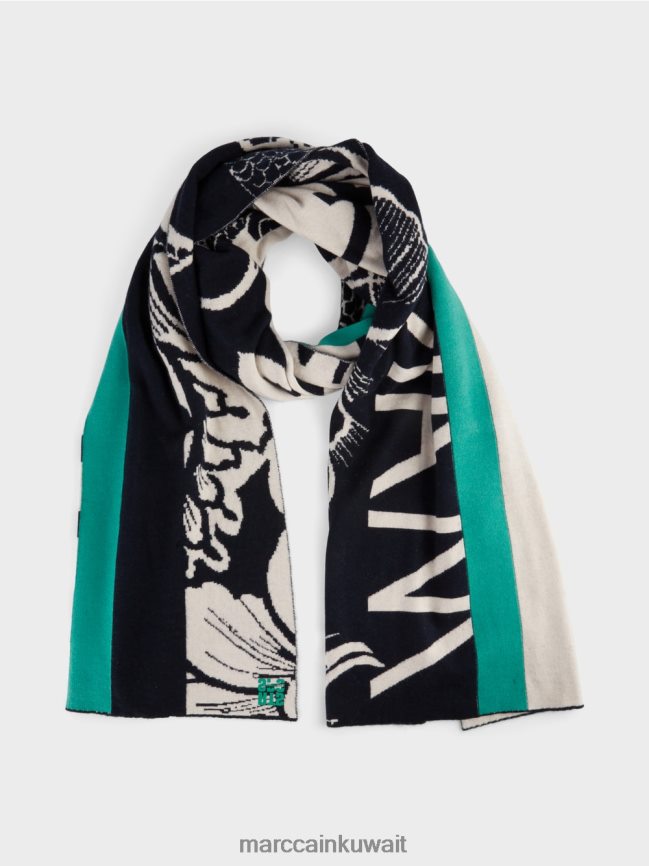 Marc Cain وشاح متماسكة غرامة منقوشة LVN0D61068 ملابس اللوز زهر