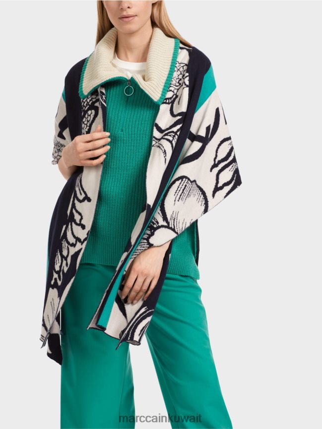 Marc Cain وشاح متماسكة غرامة منقوشة LVN0D61068 ملابس اللوز زهر