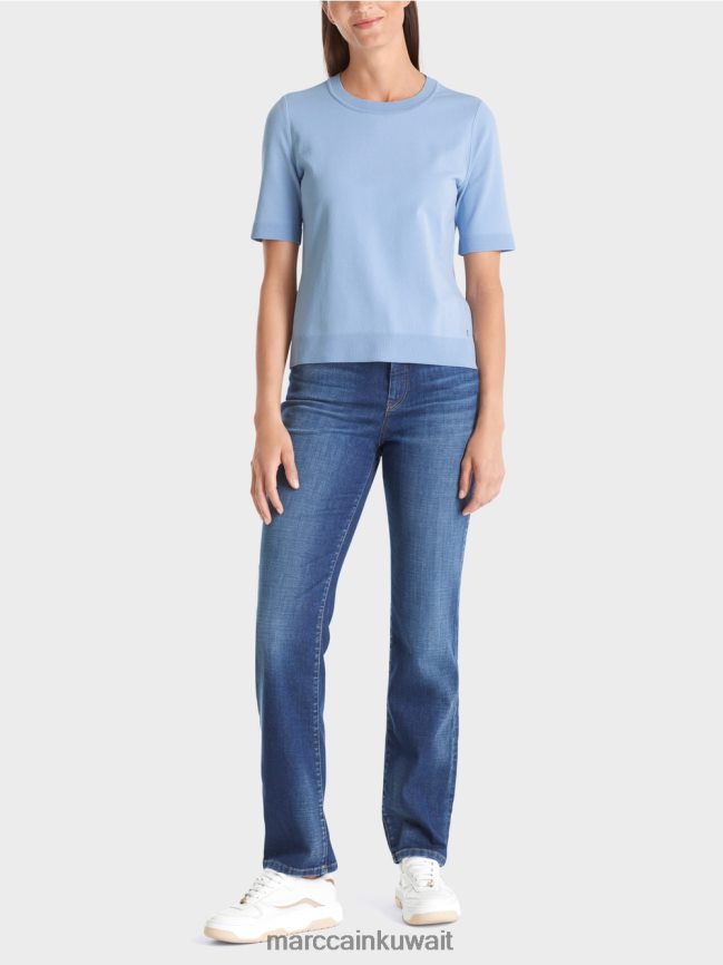 Marc Cain سترة "إعادة التفكير معًا" بأكمام قصيرة LVN0D61072 ملابس سماء الصيف المظلمة