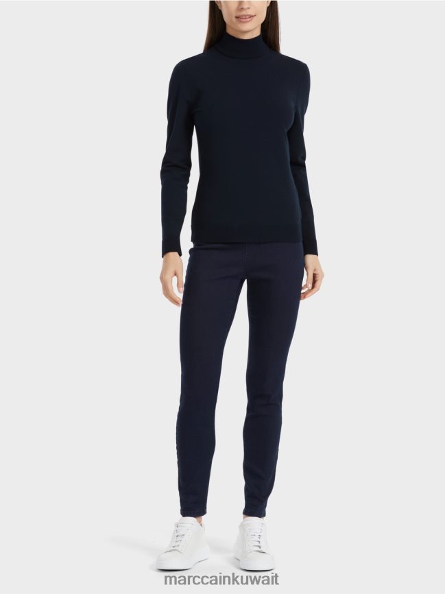 Marc Cain سترة متماسكة "إعادة التفكير معًا". LVN0D61079 ملابس منتصف الليل الأزرق