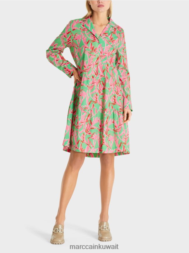 Marc Cain فستان ميدي مع طية صدر السترة LVN0D6108 ملابس اليشم مشرق