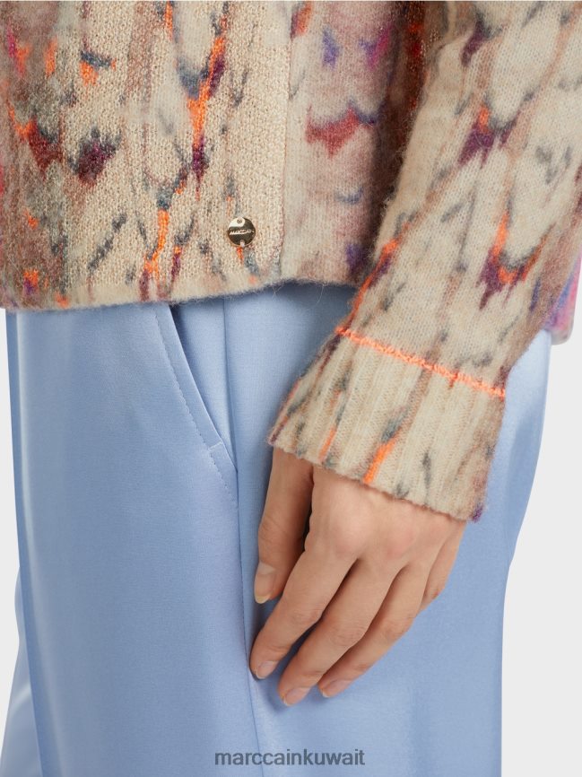 Marc Cain سترة ملونة محبوكة في ألمانيا LVN0D61081 ملابس سماء الصيف المظلمة