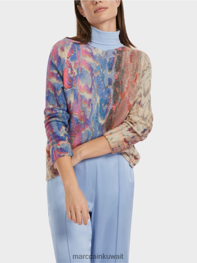 Marc Cain سترة ملونة محبوكة في ألمانيا LVN0D61081 ملابس سماء الصيف المظلمة