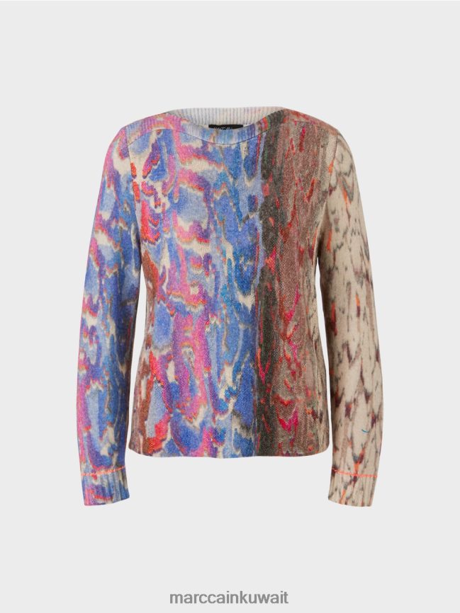 Marc Cain سترة ملونة محبوكة في ألمانيا LVN0D61081 ملابس سماء الصيف المظلمة