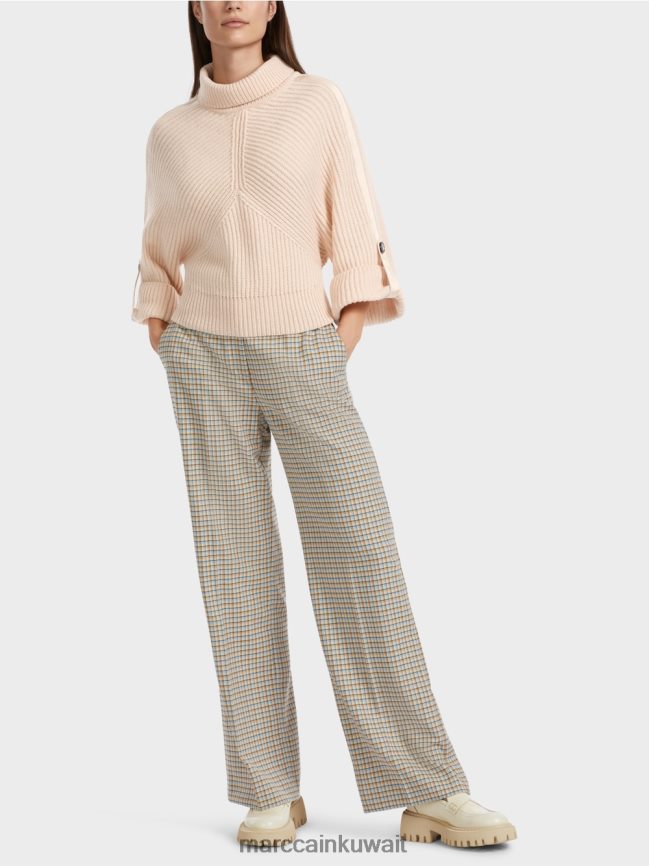 Marc Cain سترة قيمة محبوكة في ألمانيا LVN0D61086 ملابس كريم غامق