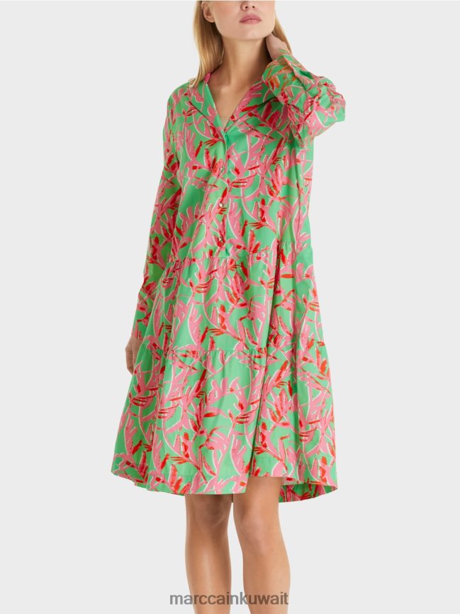 Marc Cain فستان ميدي مع طية صدر السترة LVN0D6108 ملابس اليشم مشرق