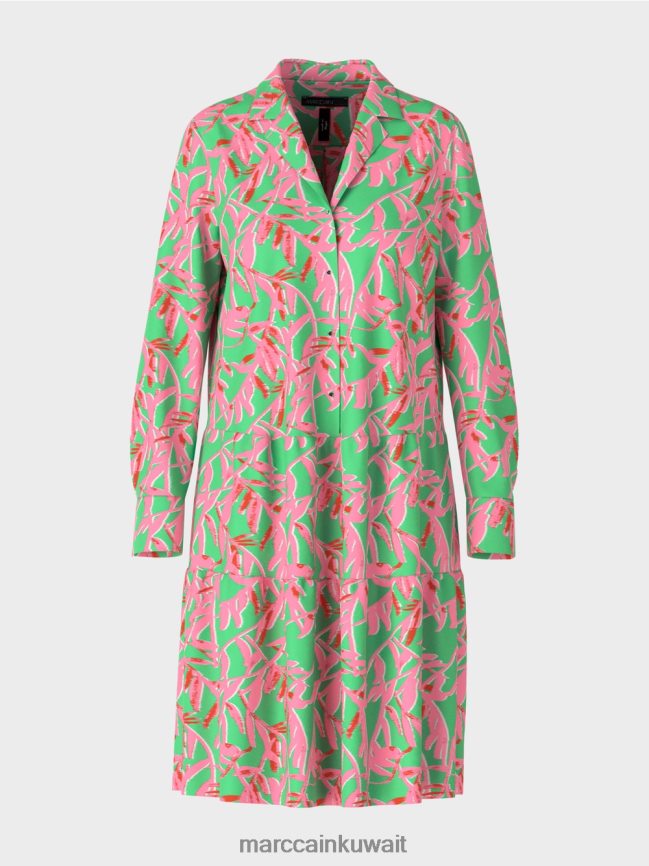 Marc Cain فستان ميدي مع طية صدر السترة LVN0D6108 ملابس اليشم مشرق