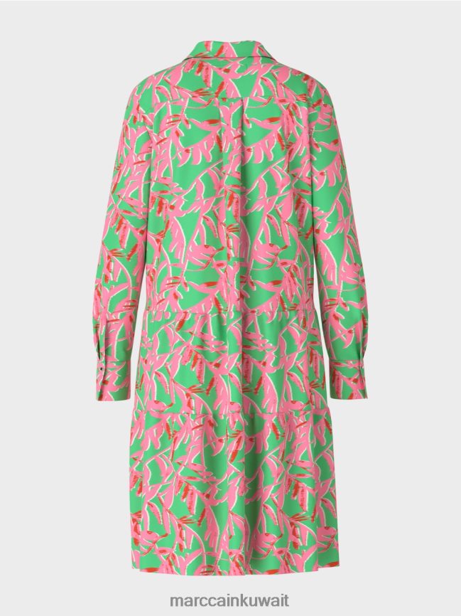 Marc Cain فستان ميدي مع طية صدر السترة LVN0D6108 ملابس اليشم مشرق