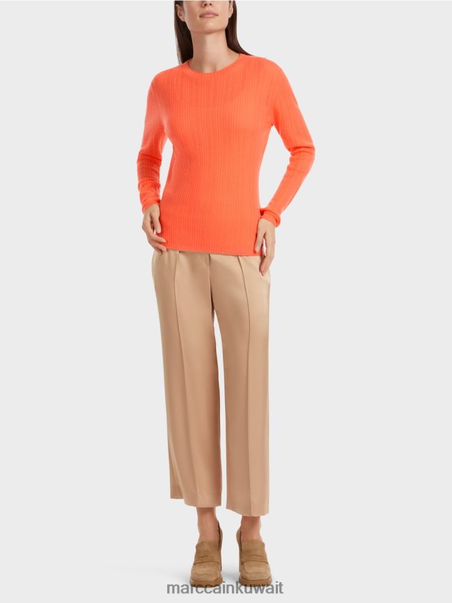 Marc Cain سترة برقبة دائرية "إعادة التفكير معًا". LVN0D61093 ملابس المرجان المشرق