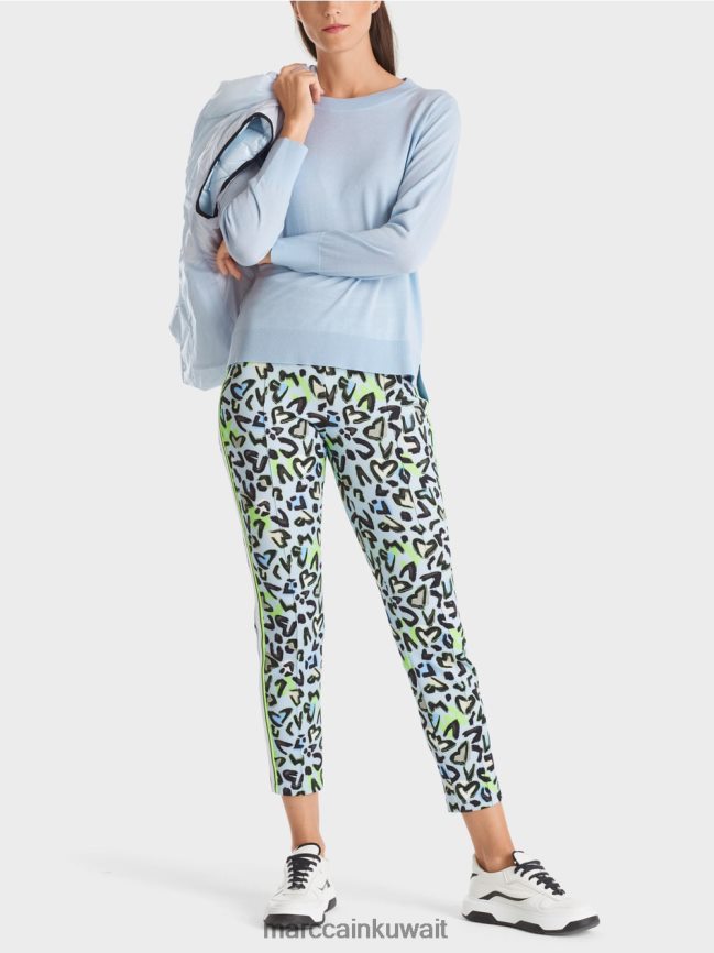 Marc Cain سترة متماسكة "إعادة التفكير معًا". LVN0D61098 ملابس مسحوق ناعم أزرق