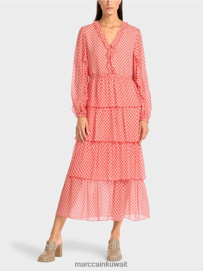 Marc Cain فستان منفوش بنمط نقاط البولكا LVN0D6110 ملابس يوسفي