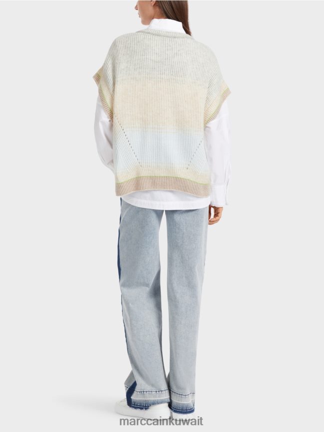 Marc Cain سترة علوية محبوكة في ألمانيا LVN0D61100 ملابس مسحوق ناعم أزرق