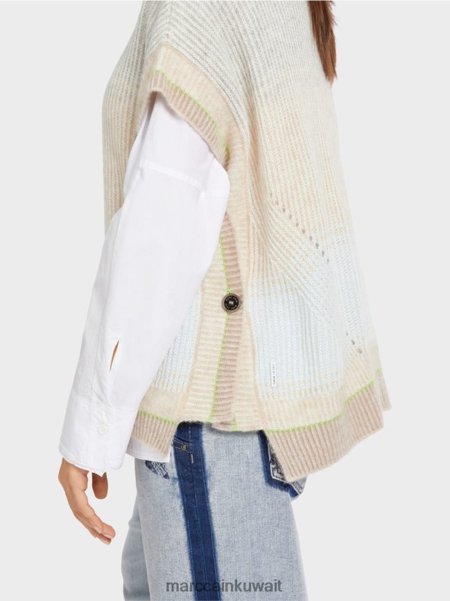 Marc Cain سترة علوية محبوكة في ألمانيا LVN0D61100 ملابس مسحوق ناعم أزرق