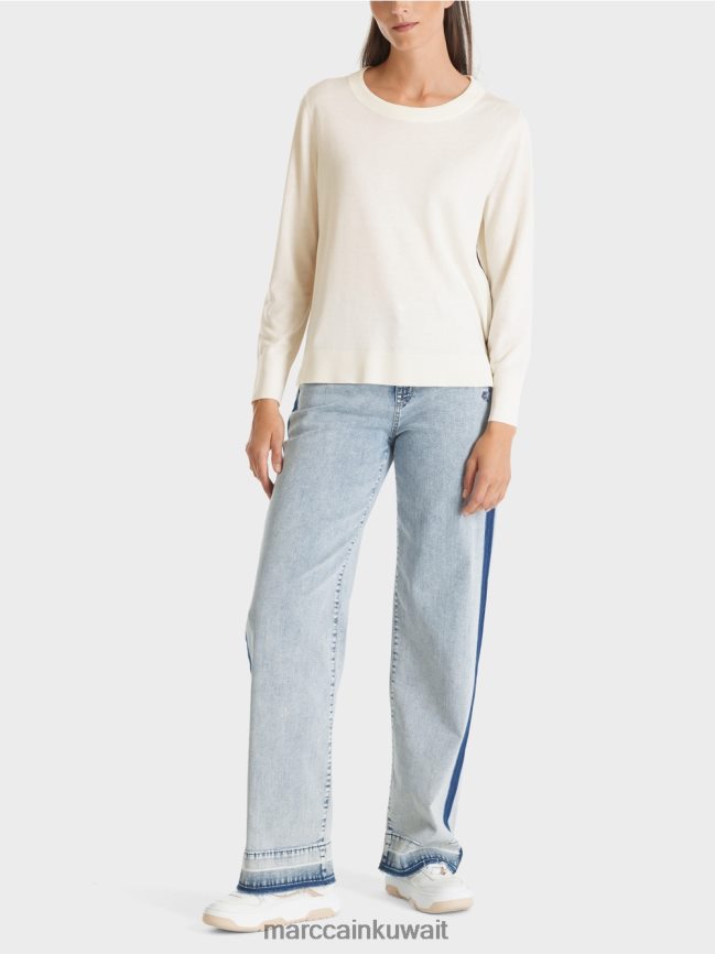 Marc Cain سترة متماسكة "إعادة التفكير معًا". LVN0D61102 ملابس أبيض مصفر