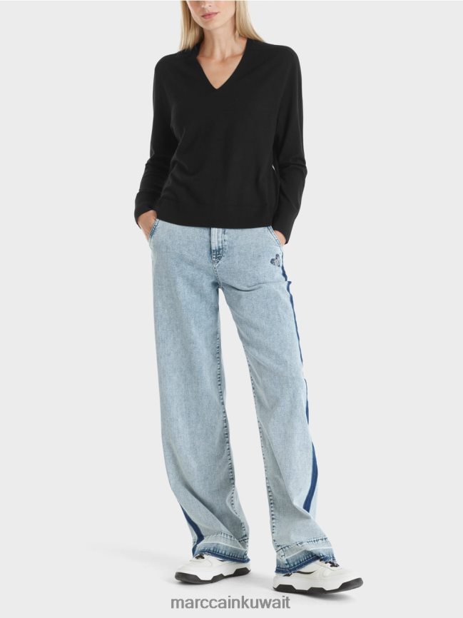 Marc Cain سترة محبوكة "إعادة التفكير معًا". LVN0D61108 ملابس أسود