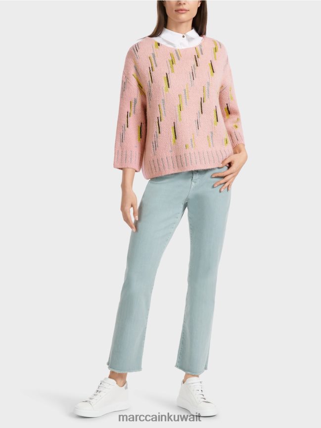 Marc Cain سترة محبوكة في ألمانيا LVN0D61111 ملابس مسحوق وردي ناعم