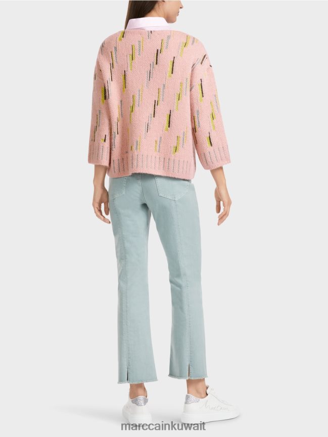 Marc Cain سترة محبوكة في ألمانيا LVN0D61111 ملابس مسحوق وردي ناعم