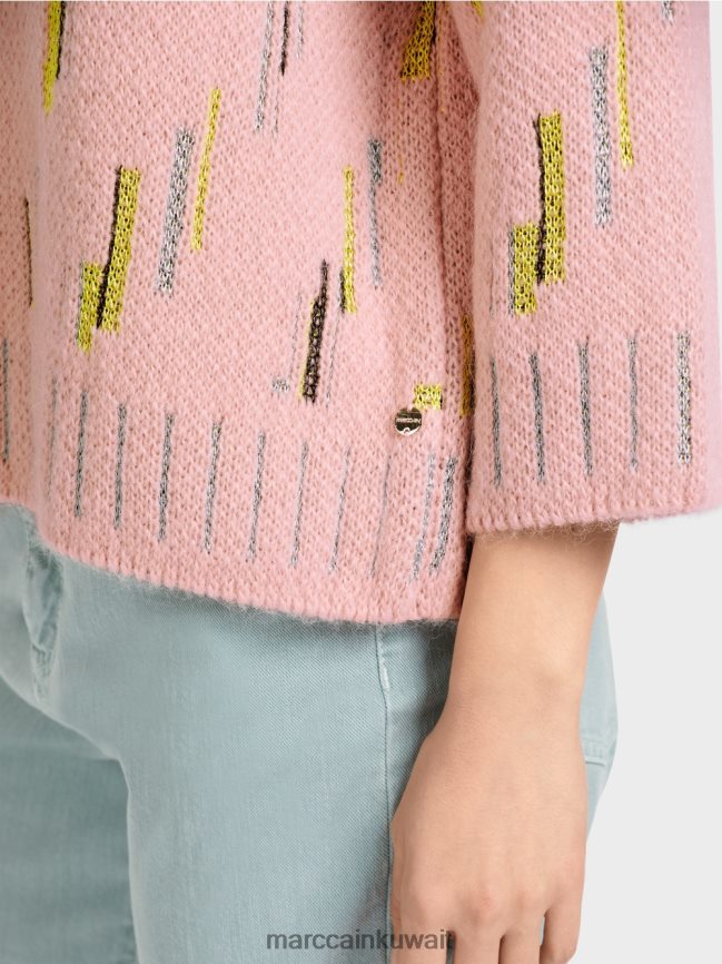 Marc Cain سترة محبوكة في ألمانيا LVN0D61111 ملابس مسحوق وردي ناعم