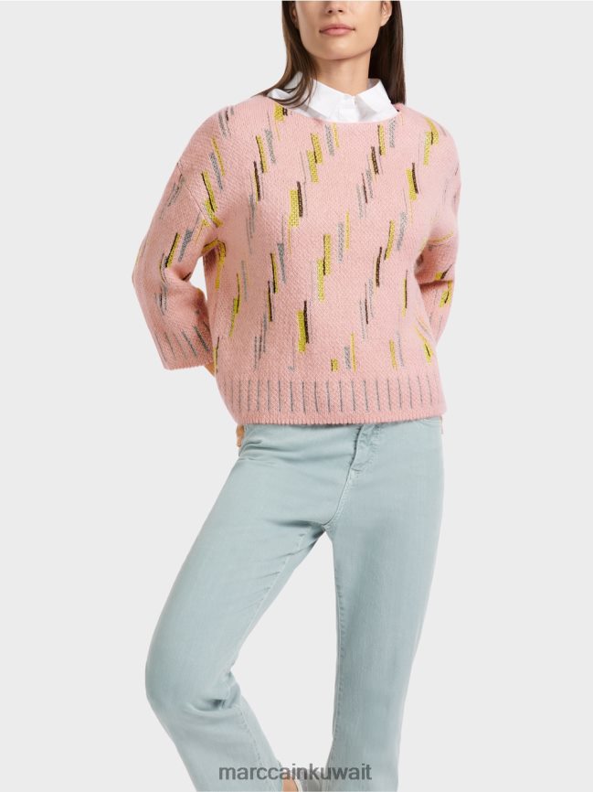 Marc Cain سترة محبوكة في ألمانيا LVN0D61111 ملابس مسحوق وردي ناعم