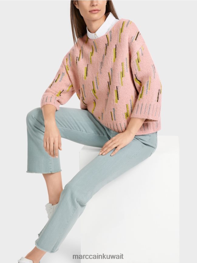 Marc Cain سترة محبوكة في ألمانيا LVN0D61111 ملابس مسحوق وردي ناعم