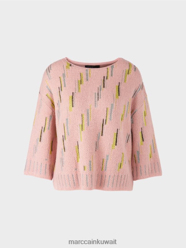 Marc Cain سترة محبوكة في ألمانيا LVN0D61111 ملابس مسحوق وردي ناعم