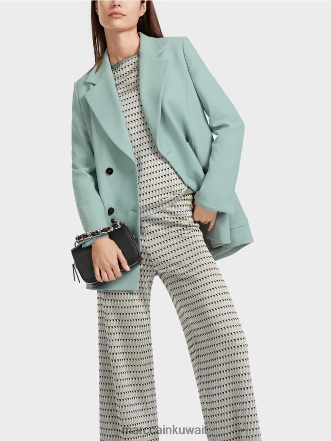 Marc Cain سترة منقوشة محبوكة في ألمانيا LVN0D61114 ملابس السماء الزرقاء الداكنة