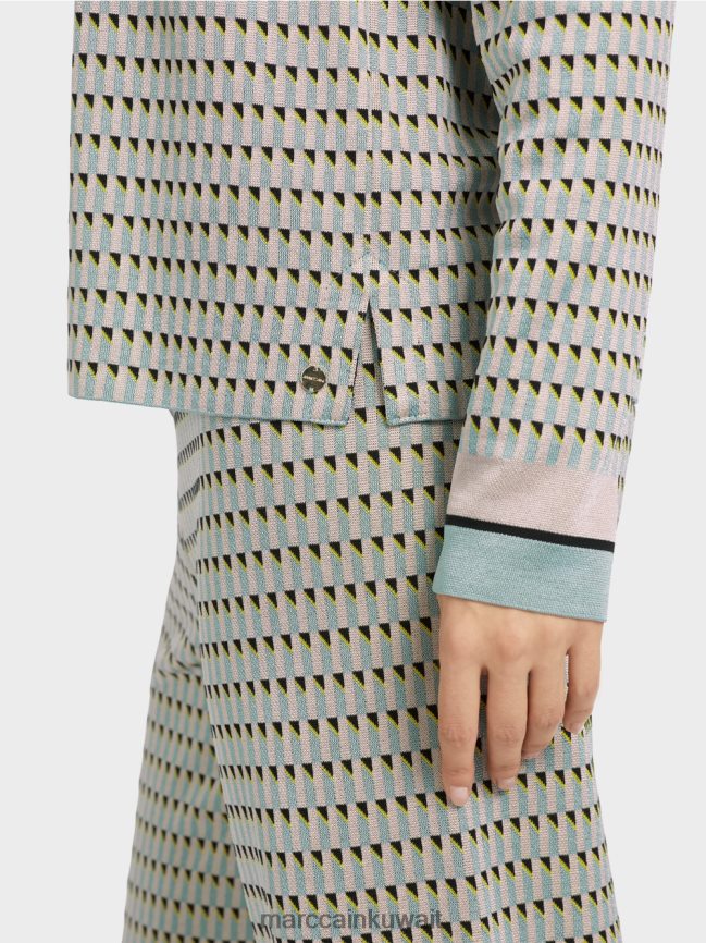 Marc Cain سترة منقوشة محبوكة في ألمانيا LVN0D61114 ملابس السماء الزرقاء الداكنة